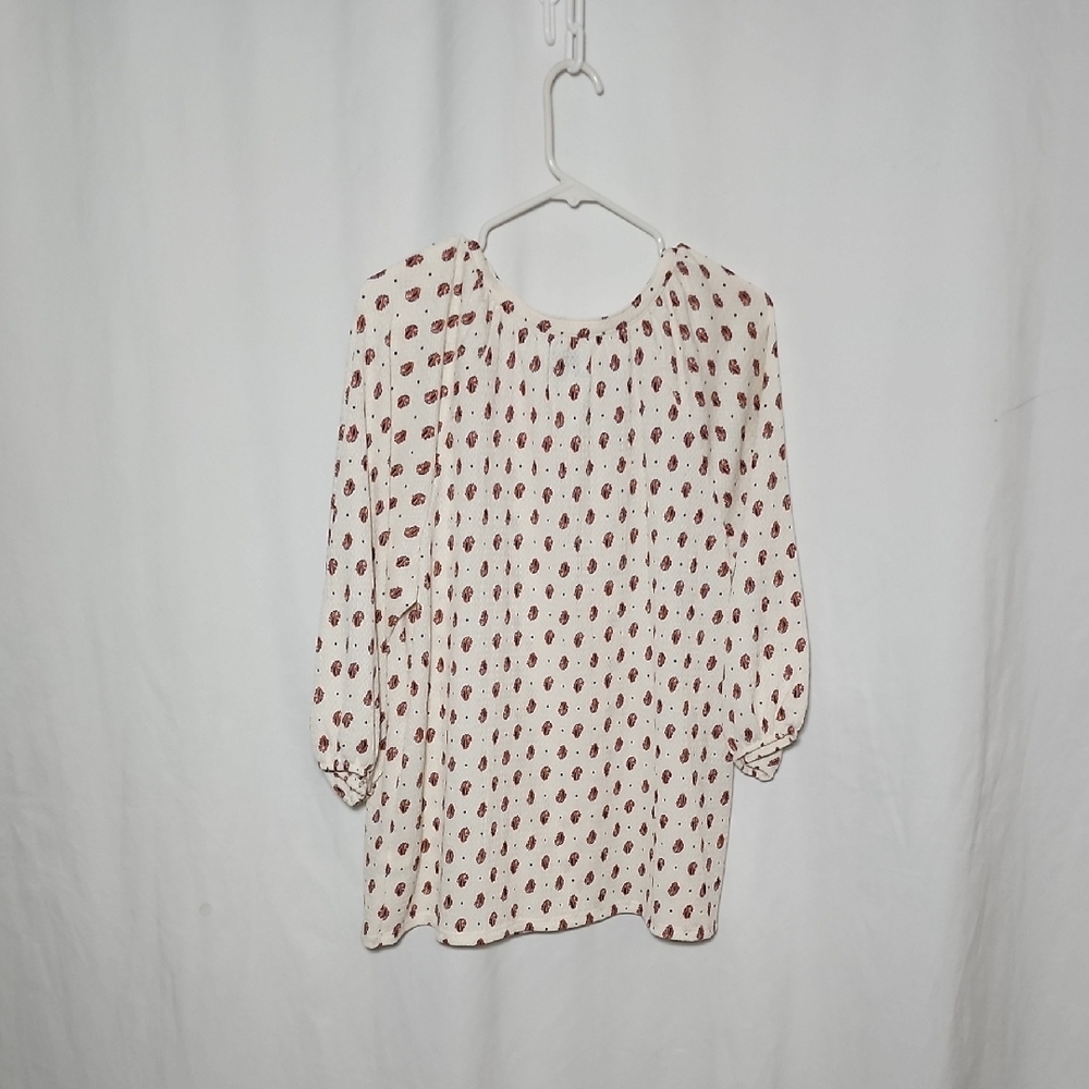 Croft & Barrow Cream and Red Blouse. Size XL - Picture 6 of 6